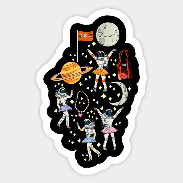 Dancing Across Galaxies Sticker by tangerinetane